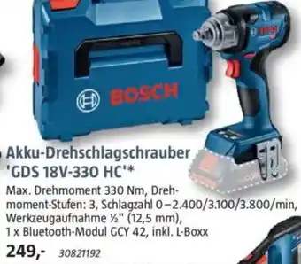 Bauhaus BOSCH Akku-Drehschlagschrauber 'GDS 18V-330 HC' Angebot