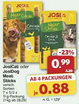 Famila Nord West JosiCat oder JosiDog Meat Sticks Angebot