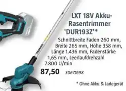 Bauhaus Makita LXT 18V Akku-Rasentrimmer 'DUR193Z' Angebot
