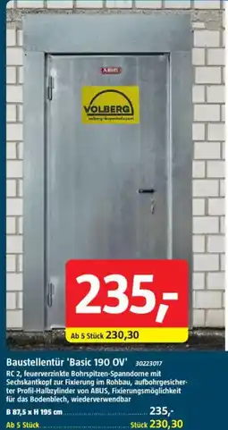 Bauhaus VOLBERG Baustellentür 'Basic 190 OV' Angebot