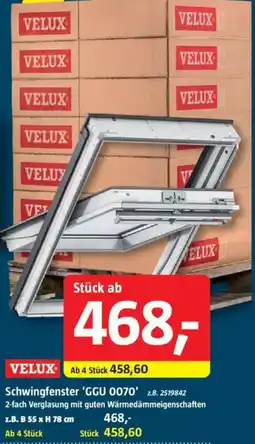 Bauhaus VELUX Schwingfenster 'GGU 0070' Angebot