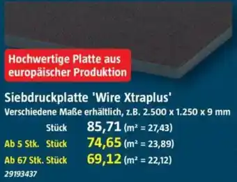 Bauhaus Siebdruckplatte 'Wire Xtraplus' Angebot