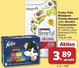 Famila Nord West Purina Felix Multipack Portionsbeutel oder Beneful Trockenfutter Angebot