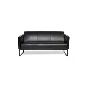 Netto Marken-Discount hjh OFFICE Lounge Sofa BALI BLACK Kunstleder mit Armlehnen Angebot