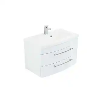Netto Marken-Discount Posseik Badmöbel Waschtisch Luna 80 mit runder Front weiss hochglanz Angebot