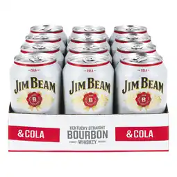 Netto Marken-Discount Jim Beam White Straight Bourbon Whiskey & Cola 10,0 % vol 0,33 Liter, 12er Pack Angebot