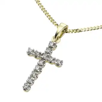 Netto Marken-Discount Diamonds by Ellen K. Halskette Gold 585 Kreuz mit 12x Diamant zus. 0,12ct Angebot
