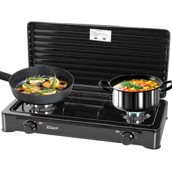 Netto Marken-Discount Zilan Gaskocher 2 flammig Campingkocher Kochfeld Gasherd schwarz Angebot
