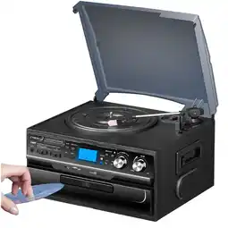Netto Marken-Discount Cyberlux Retro Plattenspieler Kompaktanlage CD/MP3 USB Bluetooth Angebot