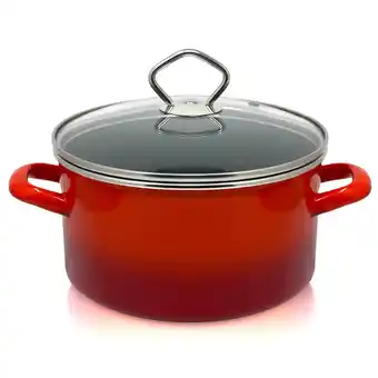 Netto Marken-Discount Emaille Fleischtopf Rom mit Chromrand, Ø 24 cm, Inh. 5,0 Angebot