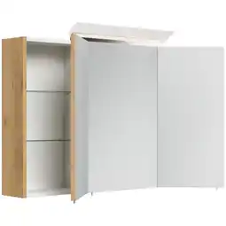 Netto Marken-Discount Spiegelschrank 100cm inkl. Design LED-Lampe und Glasböden weiss hochglanz Angebot