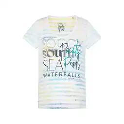 Netto Marken-Discount Soccx Shirt Streifenshirt mit Ausbrenner-Effekten, V-Ausschnitt und Label Print im Used Look Angebot