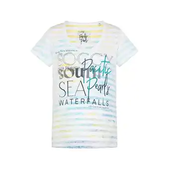 Netto Marken-Discount Soccx Shirt Streifenshirt mit Ausbrenner-Effekten, V-Ausschnitt und Label Print im Used Look Angebot