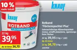 Bauhaus KNAUF Rotband 'Flächenspachtel Plus' Angebot