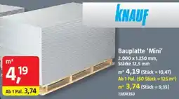 Bauhaus KNAUF Bauplatte 'Mini' Angebot
