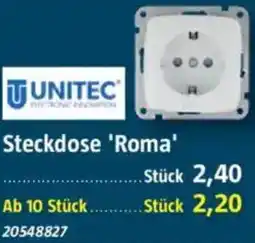 Bauhaus UNITEC Steckdose 'Roma' Angebot