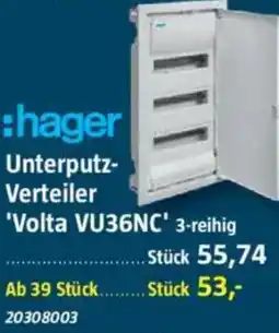 Bauhaus Hager Unterputz Verteiler 'Volta VU36NC' Angebot