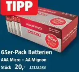 Bauhaus TIPP 65er-Pack Batterien Angebot