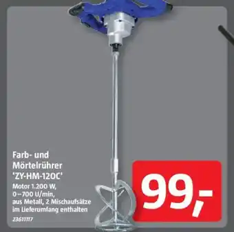 Bauhaus HERKULES Farb- und Mörtelrührer 'ZY-HM-120C' Angebot