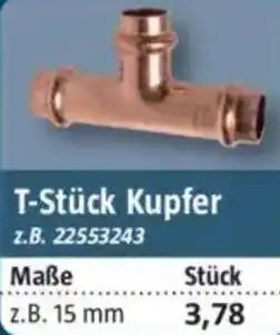 Bauhaus T-Stück Kupfer Angebot