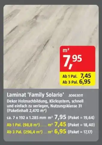 Bauhaus LOGOCLIC Laminat 'Family Solario' Angebot