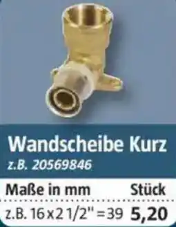Bauhaus COMISA Wandscheibe Kurz Angebot