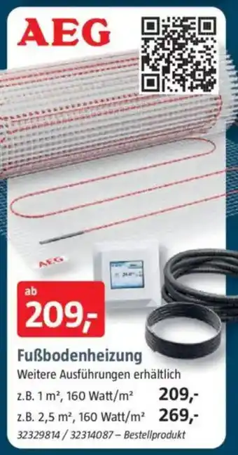 Bauhaus AEG Fußbodenheizung Angebot