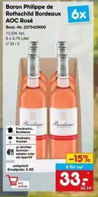 Netto Marken-Discount Baron Philippe de Rothschild Bordeaux AOC Rosé Angebot