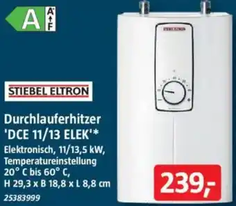 Bauhaus STIEBEL ELTRON Durchlauferhitzer 'DCE 11/13 ELEK' Angebot