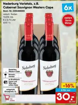 Netto Marken-Discount Nederburg Varietals, z.B. Cabernet Sauvignon Western Cape Angebot