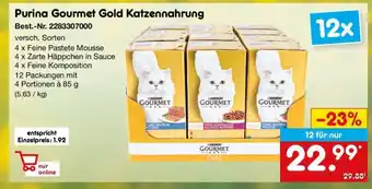 Netto Marken-Discount PURINA Gourmet Gold Katzennahrung Angebot