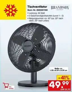 Netto Marken-Discount Tischventilator Angebot