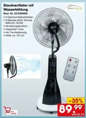Netto Marken-Discount Standventilator mit Wasserkühlung Angebot