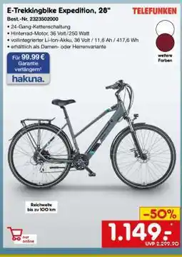 Netto Marken-Discount E-Trekkingbike Expedition, 28 Angebot