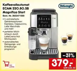Netto Marken-Discount Kaffeevollautomat ECAM 220.80.SB Magnifica Start Angebot