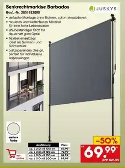 Netto Marken-Discount Senkrechtmarkise Barbados Angebot