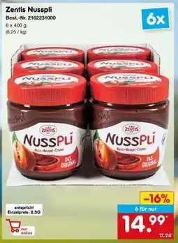 Netto Marken-Discount Zentis NussPli Angebot