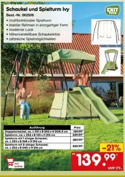 Netto Marken-Discount Schaukel und Spielturm Ivy Angebot