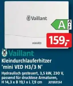 Bauhaus Vaillant Kleindurchlauferhitzer 'mini VED H3/3 N' Angebot