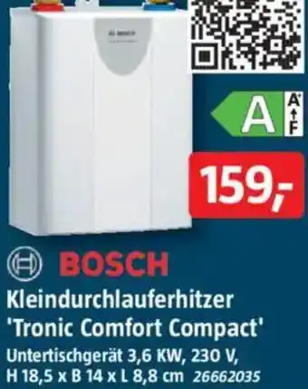 Bauhaus BOSCH Kleindurchlauferhitzer 'Tronic Comfort Compact' Angebot