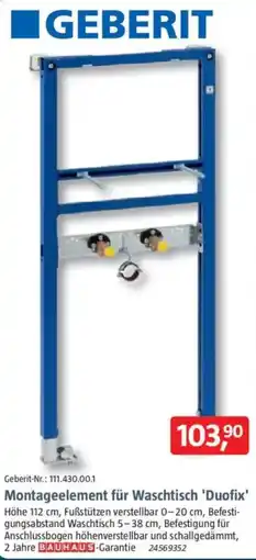 Bauhaus GEBERIT Montageelement für Waschtisch 'Duofix' Angebot