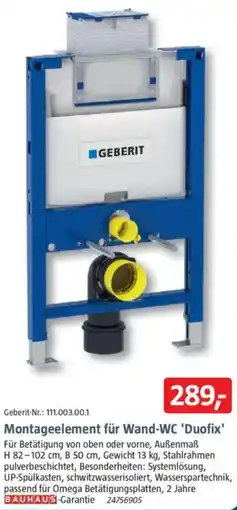 Bauhaus GEBERIT Montageelement für Wand-WC 'Duofix' Angebot