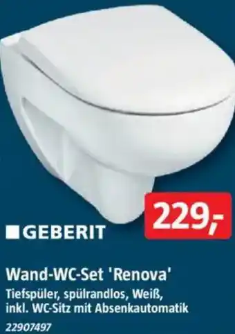 Bauhaus GEBERIT Wand-WC-Set 'Renova' Angebot