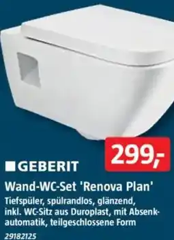 Bauhaus GEBERIT Wand-WC-Set 'Renova Plan' Angebot