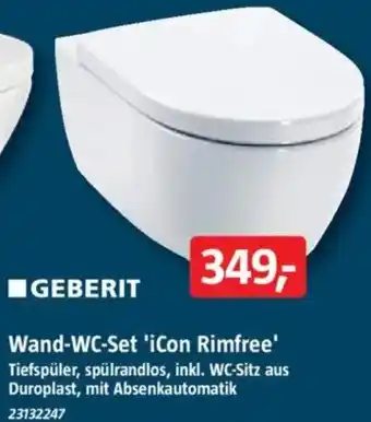 Bauhaus GEBERIT Wand-WC-Set 'iCon Rimfree' Angebot
