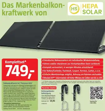 Bauhaus HEPA SOLAR Balkonkraftwerk-Set 'Premium 800' Angebot