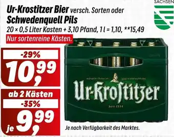 Simmel Ur-Krostitzer Bier oder Schwedenquell Pils Angebot