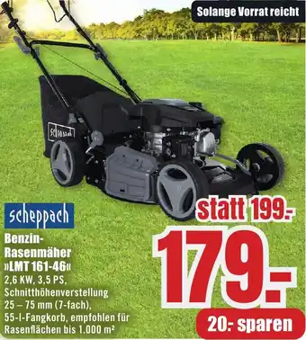 B1 Discount Baumarkt Scheppach Benzin Rasenmäher ,,LMT 161-46" Angebot