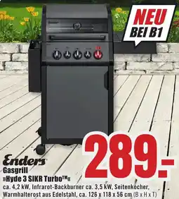 B1 Discount Baumarkt Enders Gasgrill Hyde 3 SIKR Turbo Angebot