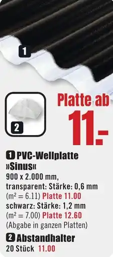 B1 Discount Baumarkt PVC-Wellplatte Sinus Angebot